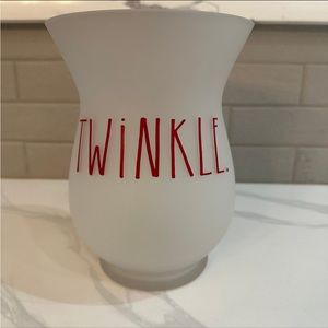 Rae Dunn TWINKLE frosted glass hurricane vase
